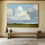 “Big Sky Abstract” - Minimalist Landscape Painting On Canvas DKS405