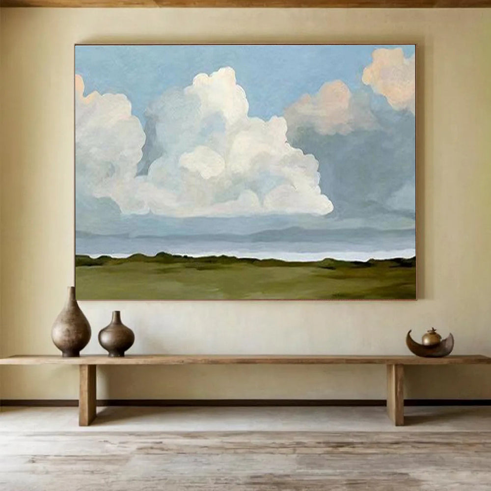 “Big Sky Abstract” - Minimalist Landscape Painting On Canvas DKS405