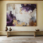 Purple and Gold Abstract Fusion Contemporary Abstract Painting On Canvas DKS131