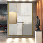 “Gold & Gray Fusion” - Gray, Gold Abstract Minimalist Painting On Canvas PS0390