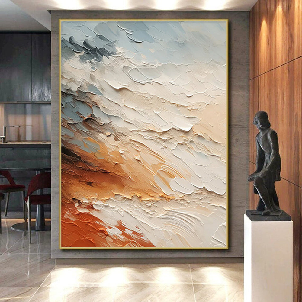 “Layered Earth Tones Abstract” - Landscape Abstract Painting On Canvas PS0080