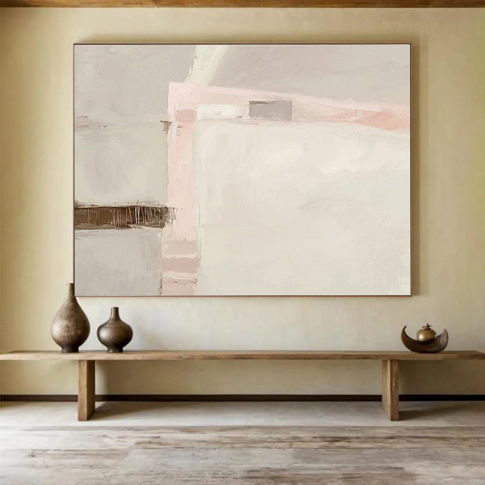 “Soft Pastel Abstract” - Minimalist Abstract Painting On Canvas DKS432