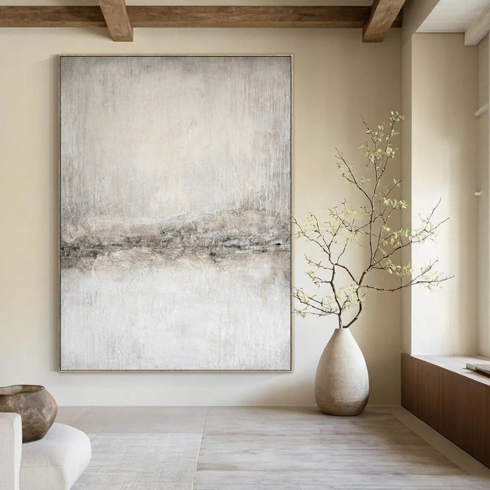 “Grey Textured Minimalism” - Monochromatic Grey Abstract Painting On Canvas PT1068