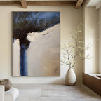 “Blue and White Abstract Flow” - Abstract, Blue - Accented Painting On Canvas PT1499