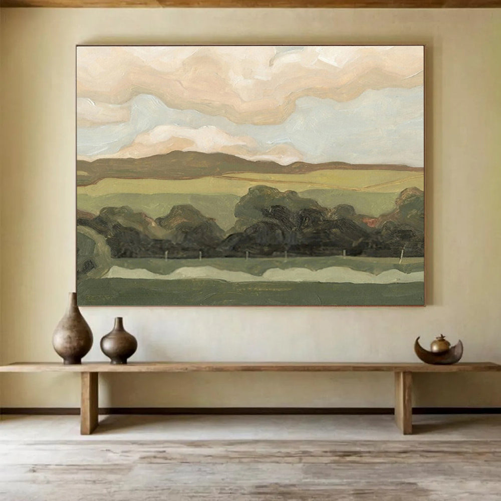 “Rolling Fields” - pastoral Landscape Painting On Canvas DKS425