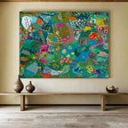 “Vibrant Abstract Mosaic” - Colorful Collage - Style Painting On Canvas PT235
