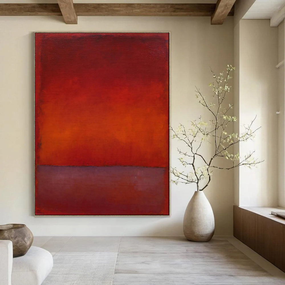 “Red - Orange Gradient Abstract” - Color - Field Painting On Canvas PT1946
