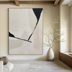 “Black and White Geometric Abstract” - Minimalist Geometric Painting On Canvas PT2249