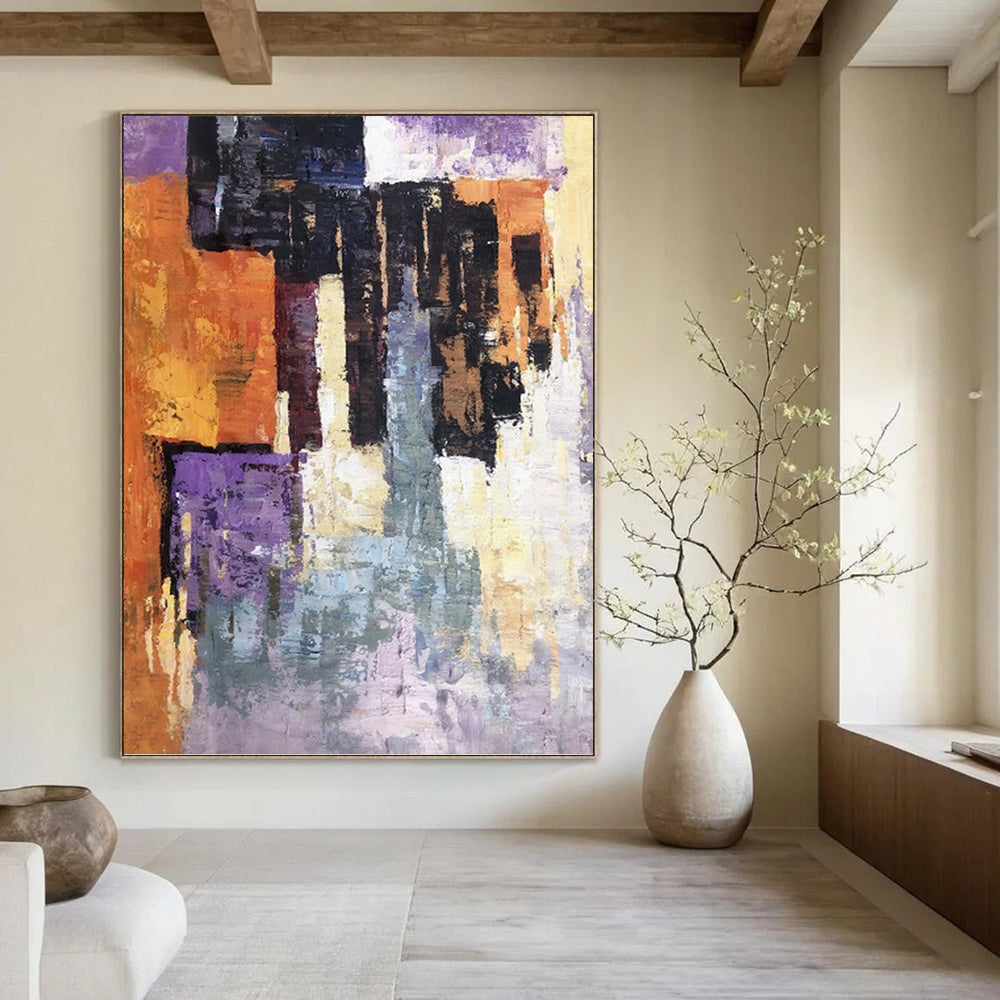 “Colorful Abstract Blocks” - Abstract Expressionist Painting On Canvas PT1305