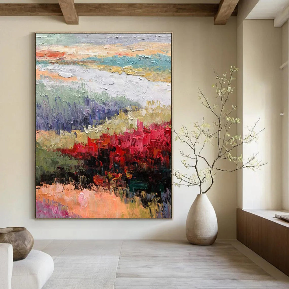 “Colorful Landscape Abstract” - Impressionist Landscape Painting On Canvas PT1273
