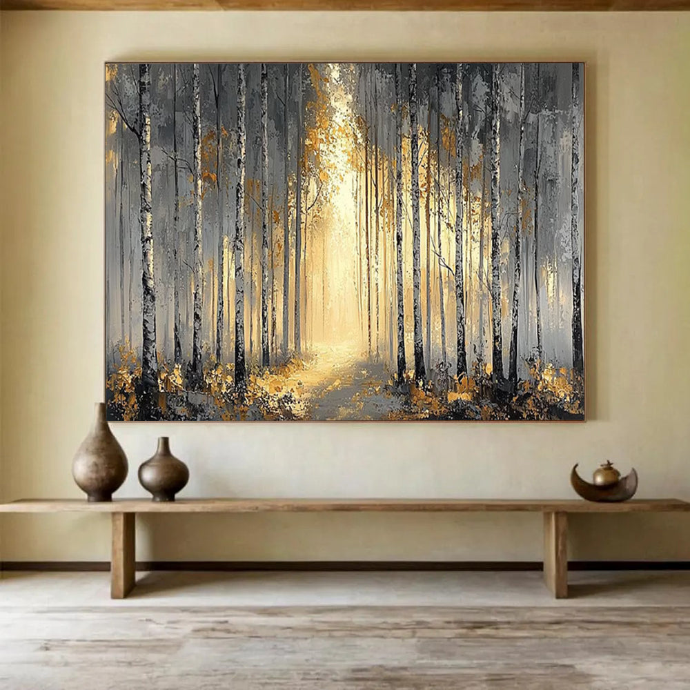 “Misty Forest Path Abstract” - Ethereal Landscape Painting On Canvas PT159