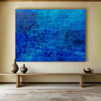 Deep Blue Abstract Painting On Canvas DKS072