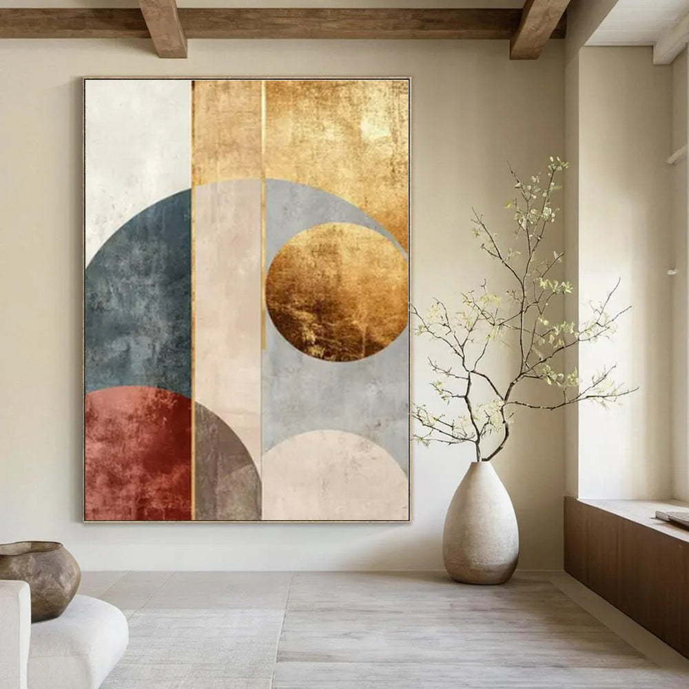 Gold and Earth - Toned Arches Echo - Repeated Geometric Abstract Painting On Canvas PS1247