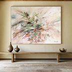 “Floral And Bird Abstract” - Floral Painting On Canvas DKS535