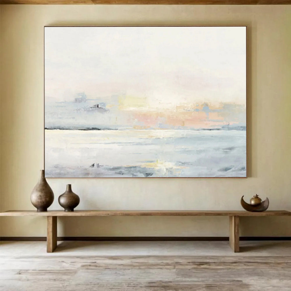 “Pastel Seascape Abstract” - Dreamy Coastal Painting On Canvas DKS406