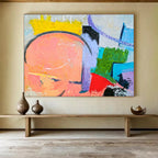 “Pastel And Bold Color Clash Abstract” - Abstract Painting On Canvas DKS560