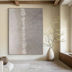 “Gray - White Textured Abstract” - Subtle Abstract Painting On Canvas PS0113