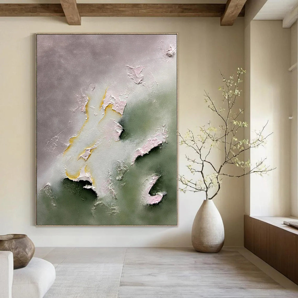 Muted Tones with Raised Accents - Subtle 3D Abstract Painting On Canvas PS1225