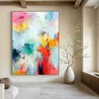 “Pastel Abstract Dream” - Soft - Colored, Whimsical Abstract Painting On Canvas PT1065