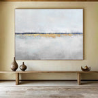 “Subtle Gold - Blue Horizon” Abstract Landscape DKS219