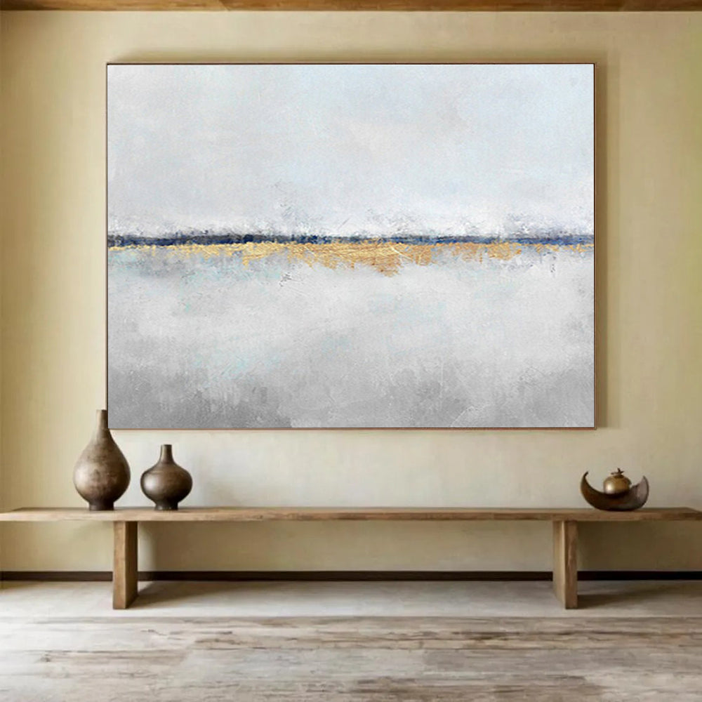 “Subtle Gold - Blue Horizon” Abstract Landscape DKS219