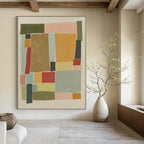 “Colorful Geometric Shapes: Playful Abstract” - Cheerful Modern Art On Canvas PT0964