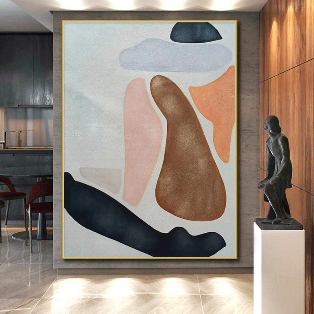 “Pastel - Color Abstract Organic Shapes” - Gentle Abstract Painting On Canvas PS0331