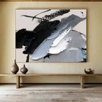 “Black - Grey Abstract Boldness” Painting On Canvas DKS310