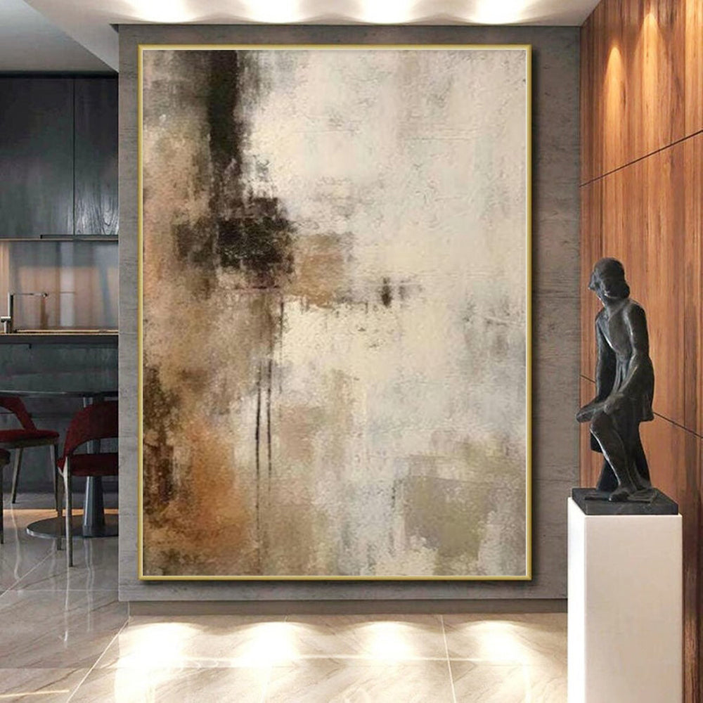 “Softly Textured Abstract in Earthy Tones” - Textured Abstract Painting On Canvas PS0249