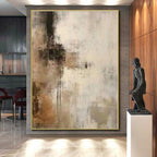 “Softly Textured Abstract in Earthy Tones” - Textured Abstract Painting On Canvas PS0249