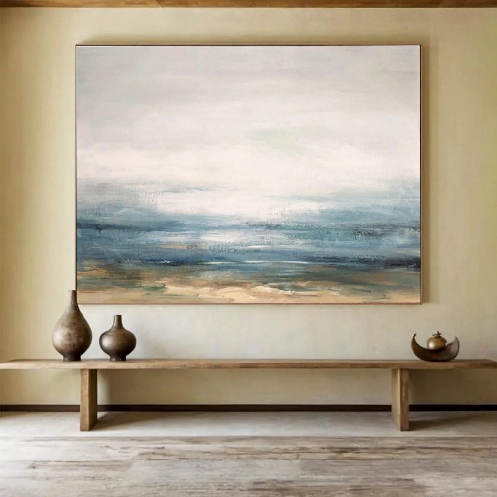 Soft Ocean Hues Seascape Painting On Canvas DKS174