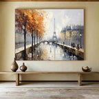 “Autumn Paris Scene” - Impressionistic Landscape Painting On Canvas PT171