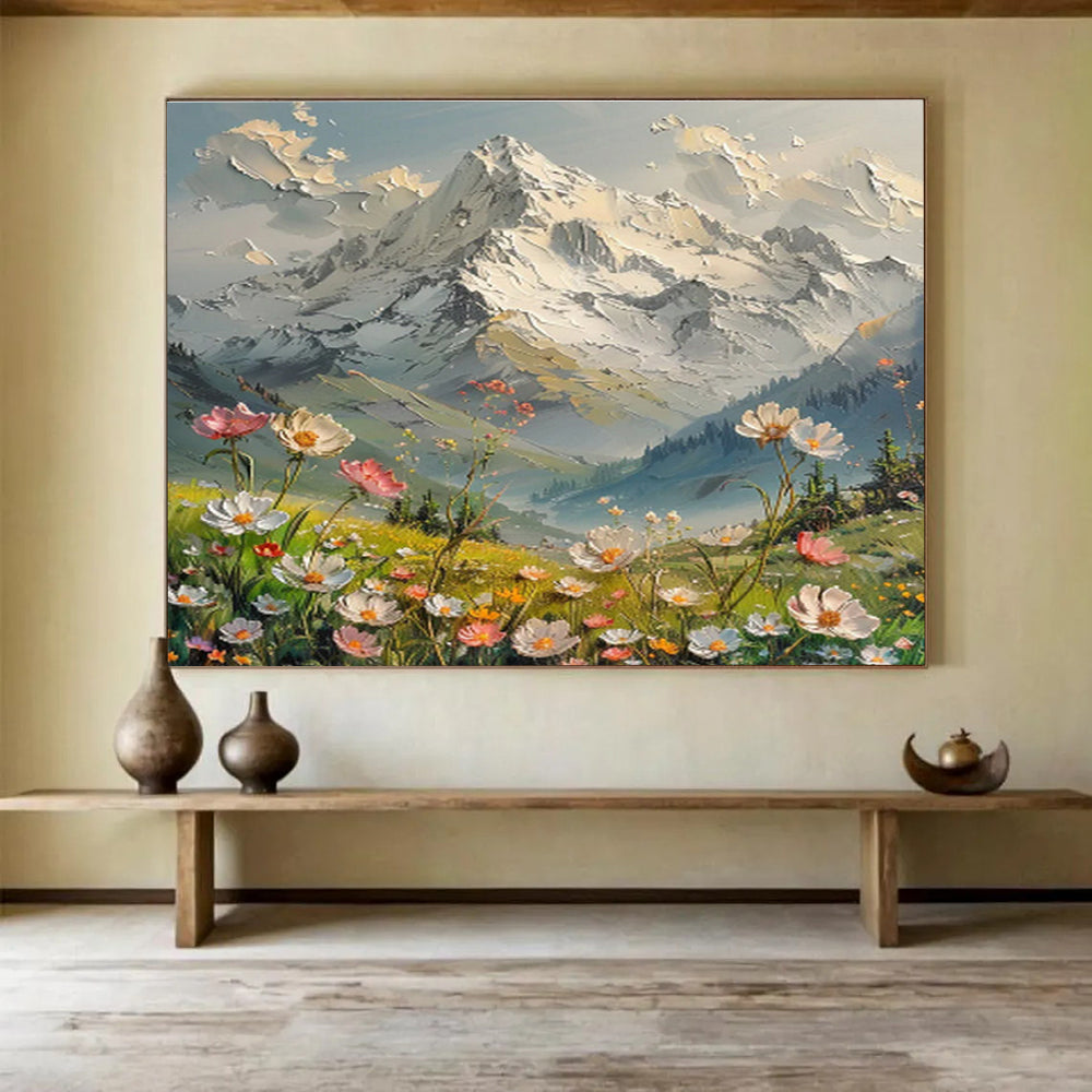 Mountain Blossom - Landscape Oil Painting, Fit for Living Room & Conservatory DKS674