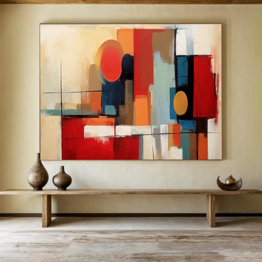 “Color - Block Abstract” - Modern Geometric Painting On Canvas PT219
