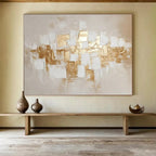 “Gold - Accent Abstract Blocks” - Luxe - Minimalist Painting On Canvas PT1552
