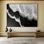 “Black and White Wave Textures” - Monochrome Marine Painting On Canvas PT075