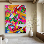 “Color - Explosion Abstract” - Abstract Expressionist Painting On Canvas PT1260