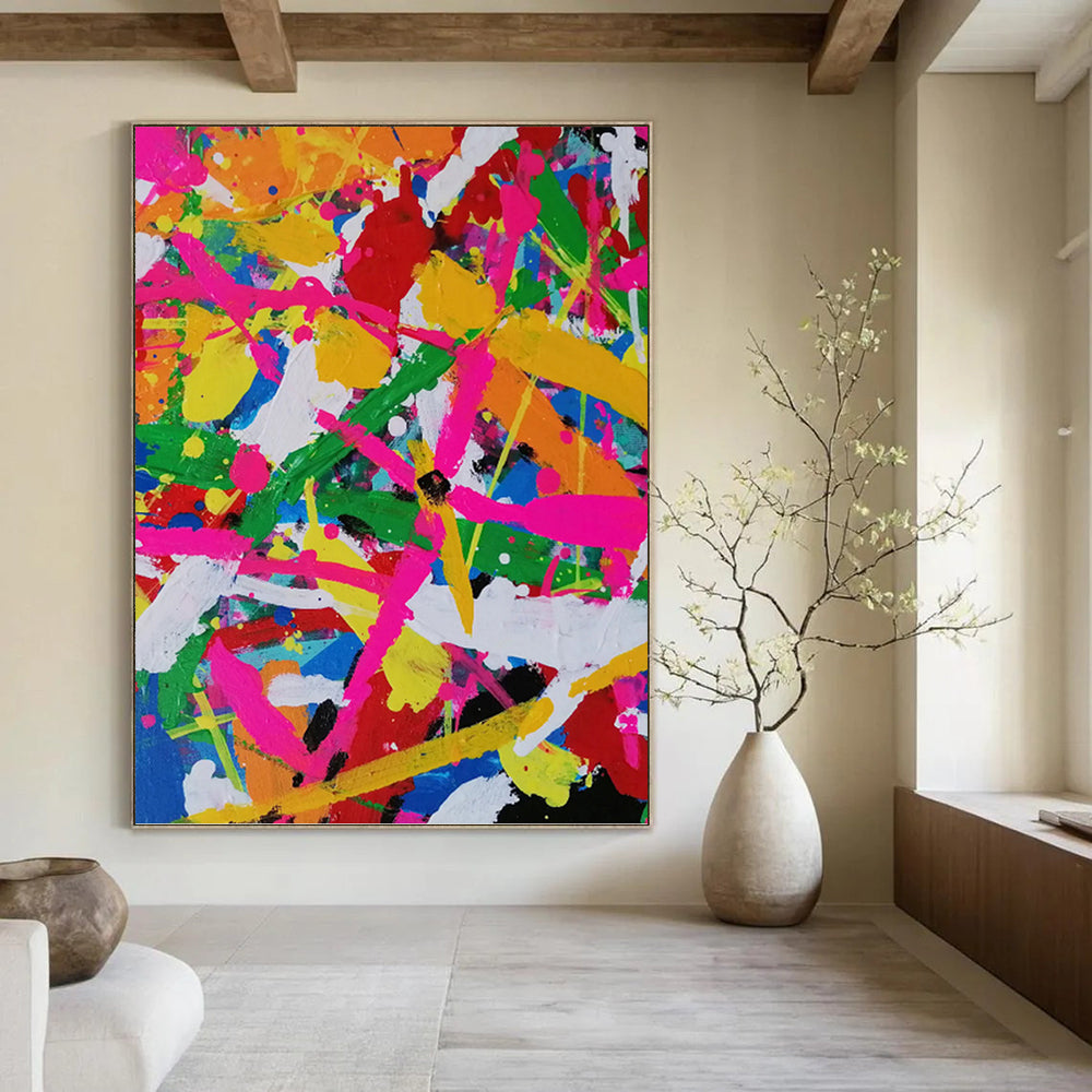 “Color - Explosion Abstract” - Abstract Expressionist Painting On Canvas PT1260