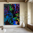 Neon Forest Night Painting On Canvas DS095