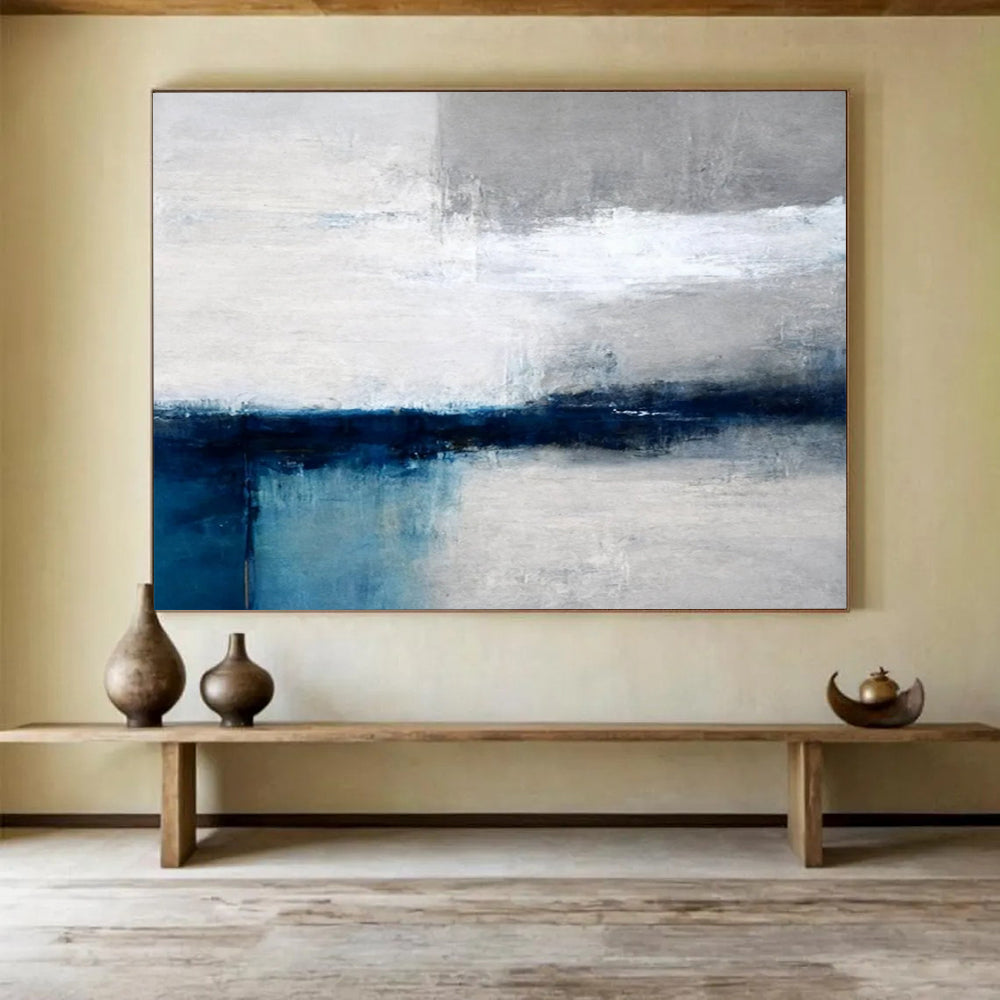 “Repeated Coastal Horizon” - Abstract Minimalist Painting On Canvas PT059
