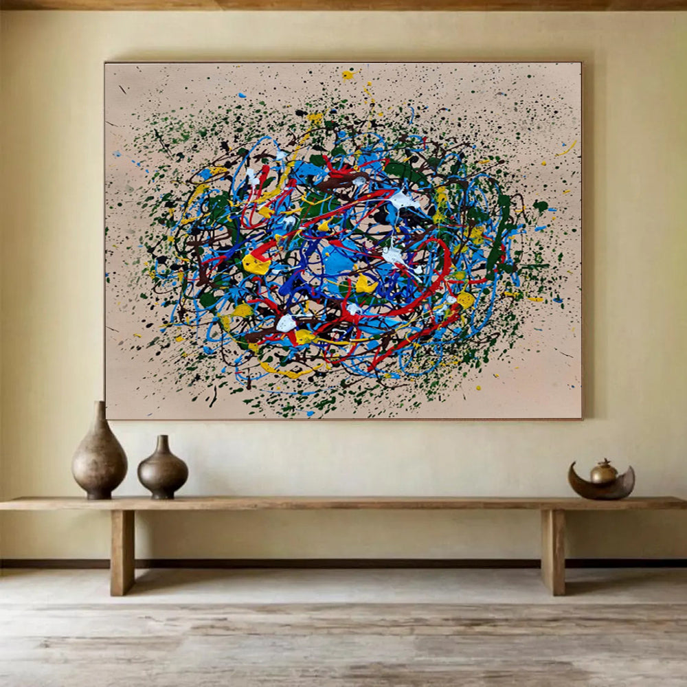 “Colorful Splatter Cosmos” Painting On Canvas DKS304