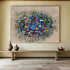“Colorful Splatter Cosmos” Painting On Canvas DKS304