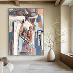 “Blue - Gray Abstract Shapes” - Abstract Expressionist Painting On Canvas DS041