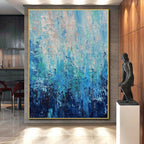 “Gradient Blue Abstract Depths” - Ocean - Inspired Abstract Painting On Canvas PS0045