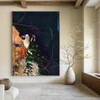 “Vibrant Dark - Hued Collage” - Rich Colors & Textured Layers Painting On Canvas DS170