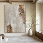 “Gray - Brown Textured Abstract” - Rustic Abstract Painting On Canvas PS0105