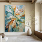 “Colorful Floral Abstraction” - Romantic Abstract Painting On Canvas PS0183