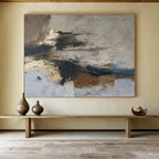 “Neutral - Toned Abstract Fusion” - Earthy Abstract Painting On Canvas DKS511