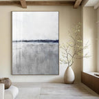 “Monochrome Coastal Horizon” - Minimalist Painting On Canvas PT2024