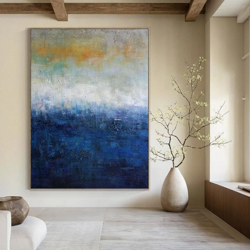 “Gradient Blue Abstract Sea” - Abstract, Ethereal - Themed Painting On Canvas PT1559